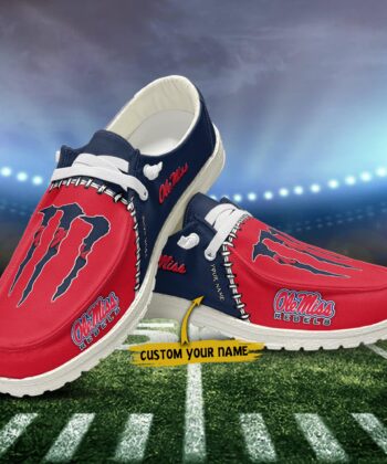 Ole Miss Rebels H-D Shoes Custom Your Name, Football Team And Monster Paws H-D, Football Shoes, Fan Gifts ETRG-52576