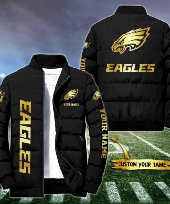 Philadelphia Eagles Puffer Jacket Custom Your Name, Football Team Jacket, FootBall Fan Gifts ETRG-52613