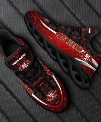 San Francisco 49ers Football Team Max Soul Shoes, Custom Your Name ETRG-28614