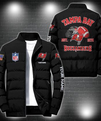 Tampa Bay Buccaneers Puffer Jacket Custom Your Name, Football Team Jacket, Football Fan Gifts