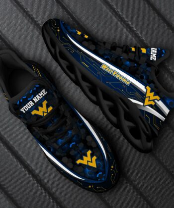 West Virginia Mountaineers Black Max Soul Shoes Custom Your Name, Sport Sneakers, Fan Gifts, Gift For Sport Lovers ETRG-50082