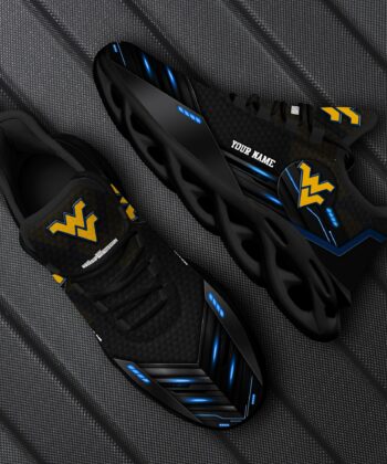 West Virginia Mountaineers Team Black Max Soul Shoes Custom Your Name, Sport Sneakers, Fan Gifts, Gift For Sport Lovers ETRG-51363