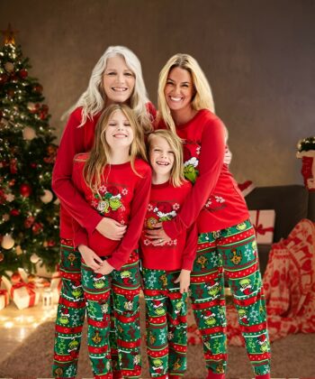 Grinch Christmas Matching Family Pyjamas Set,Personalized Christmas Couple His & Hers Pajamas,Child Matching Grinchmas Gift For Family G EHIVM-53231