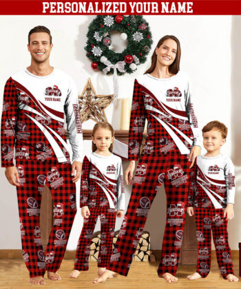 Mississippi State Bulldogs Team Pajamas Personalize Your Name, Buffalo Plaid Pajamas For Family, Football Fan Gifts ETHY-53221