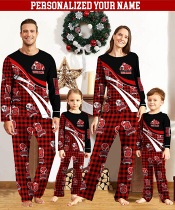 NC State Wolfpack Team Pajamas Personalize Your Name, Buffalo Plaid Pajamas For Family, Football Fan Gifts ETHY-53221