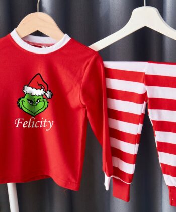 Personalized Grinch Face Family Pyjamas,Matching Family Christmas Pyjamas,Funny Christmas Pajamas,Custom Family Grinch Pyjamas Set Gr01 EHIVM-53231