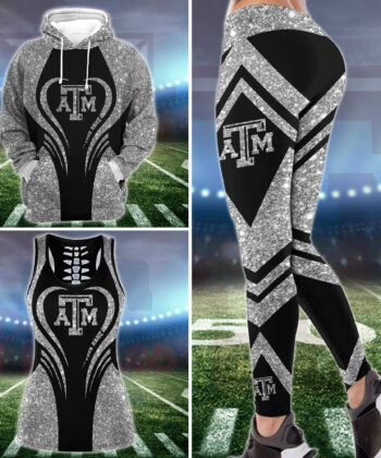 Texas A&M Aggies Hoodie & Leggings Set For Women Custom Your Name, Tanktop & Leggings Set Sport, FootBall Fan Gifts EHIVM-53048
