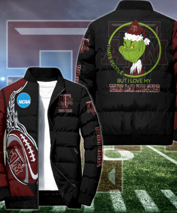 Texas A&M Aggies Puffer Jacket Custom Your Name, Sport Jacket, FootBall Fan Gifts EHIVM-52943
