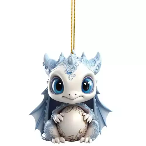 Christmas Ornament 2D Flying Dragon Baby Pendant For Xmas Tree Car Hanging Decorations Navidad 2024 New Year Gifts 5