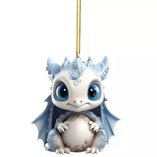 Christmas Ornament 2D Flying Dragon Baby Pendant For Xmas Tree Car Hanging Decorations Navidad 2024 New Year Gifts 5