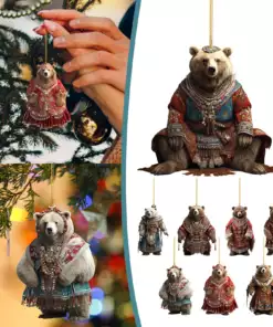 Retro Christmas 2D Polar Bear room Ornament accessories Decorations For Home Christmas Ornament Xmas Navidad Gifts New Year 2024 1