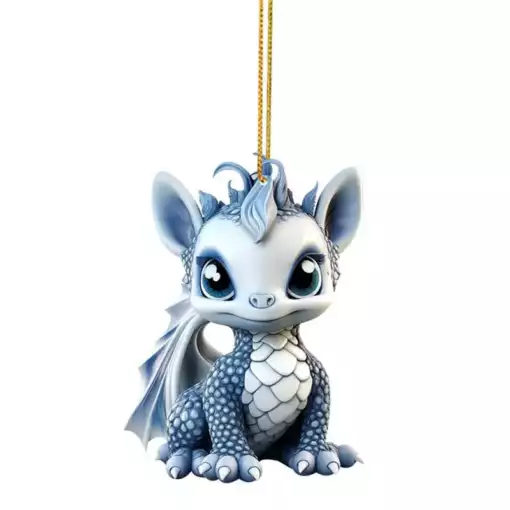 Christmas Ornament 2D Flying Dragon Baby Pendant For Xmas Tree Car Hanging Decorations Navidad 2024 New Year Gifts 3