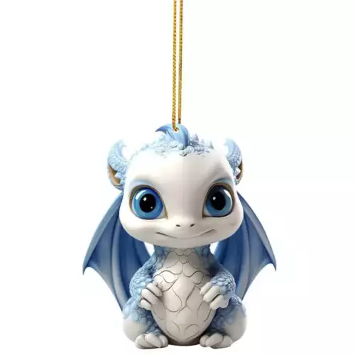 Christmas Ornament 2D Flying Dragon Baby Pendant For Xmas Tree Car Hanging Decorations Navidad 2024 New Year Gifts 4