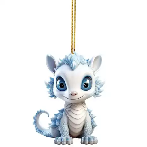 Christmas Ornament 2D Flying Dragon Baby Pendant For Xmas Tree Car Hanging Decorations Navidad 2024 New Year Gifts 6