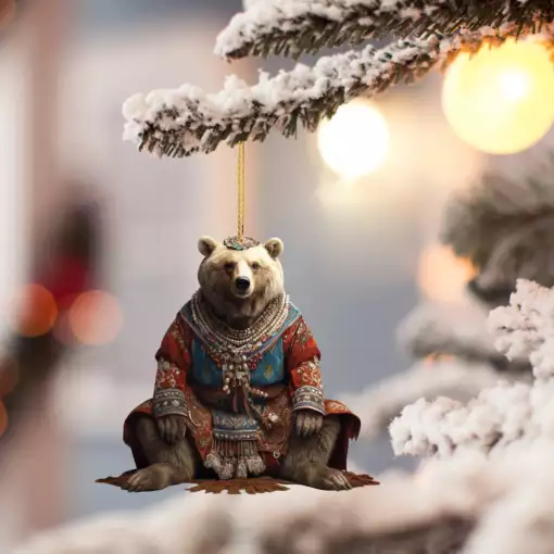 Retro Christmas 2D Polar Bear room Ornament accessories Decorations For Home Christmas Ornament Xmas Navidad Gifts New Year 2024 3